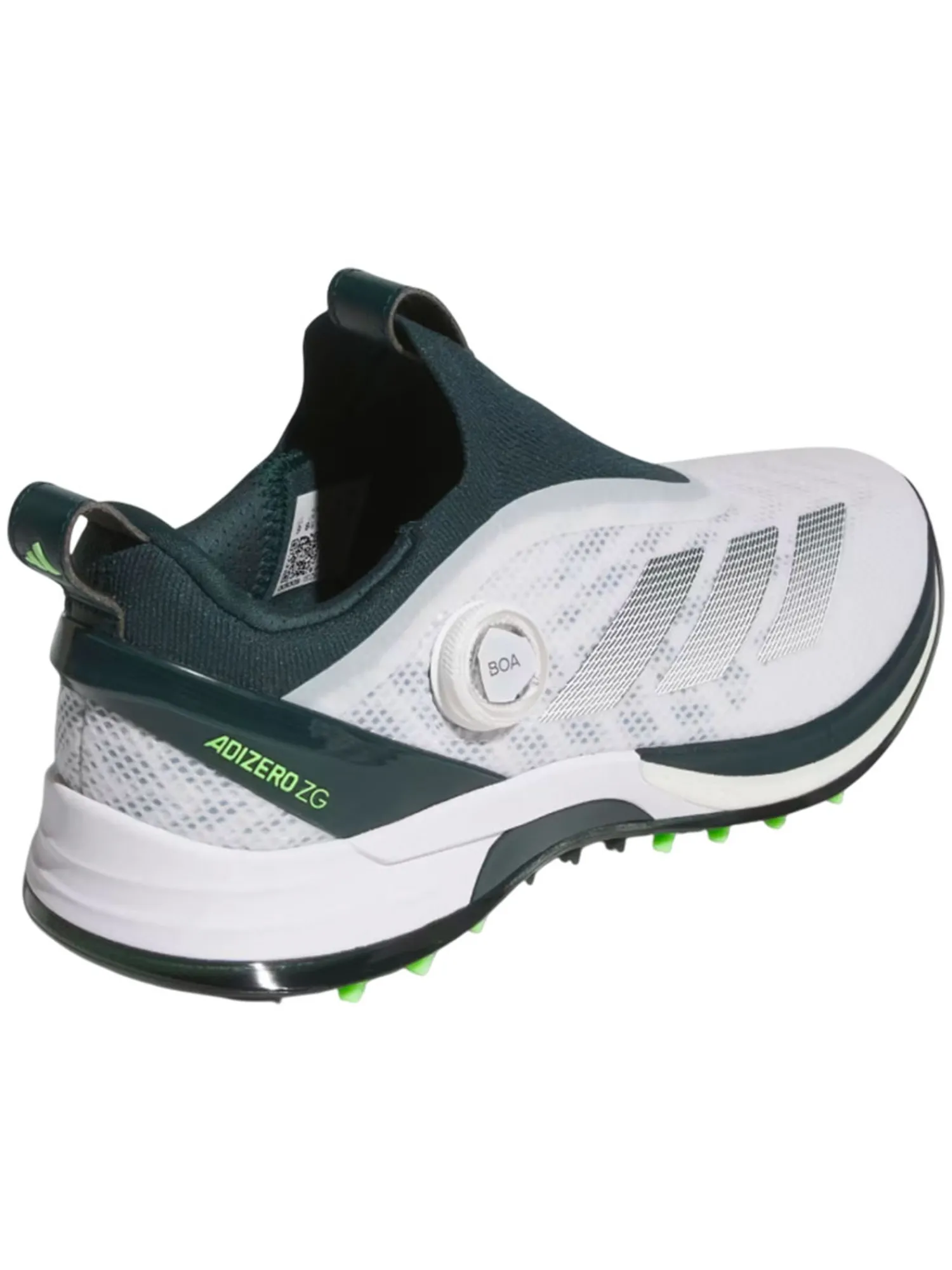 Adidas Mens Golf Shoes|Adizero ZG BOA Spikeless Golf Shoes - Ftwr White/Aurora Ivy/Lime Burst