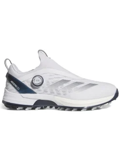Adidas Mens Golf Shoes|Adizero ZG BOA Spikeless Golf Shoes - Ftwr White/Collegiate Navy/Grey