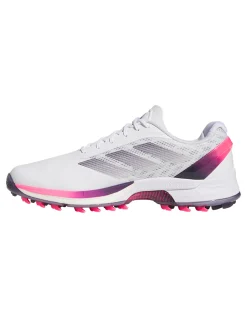 Adidas Mens Golf Shoes|Adizero ZG Spikeless Golf Shoes - Ftwr White/Aurora Plum/Shock Pink