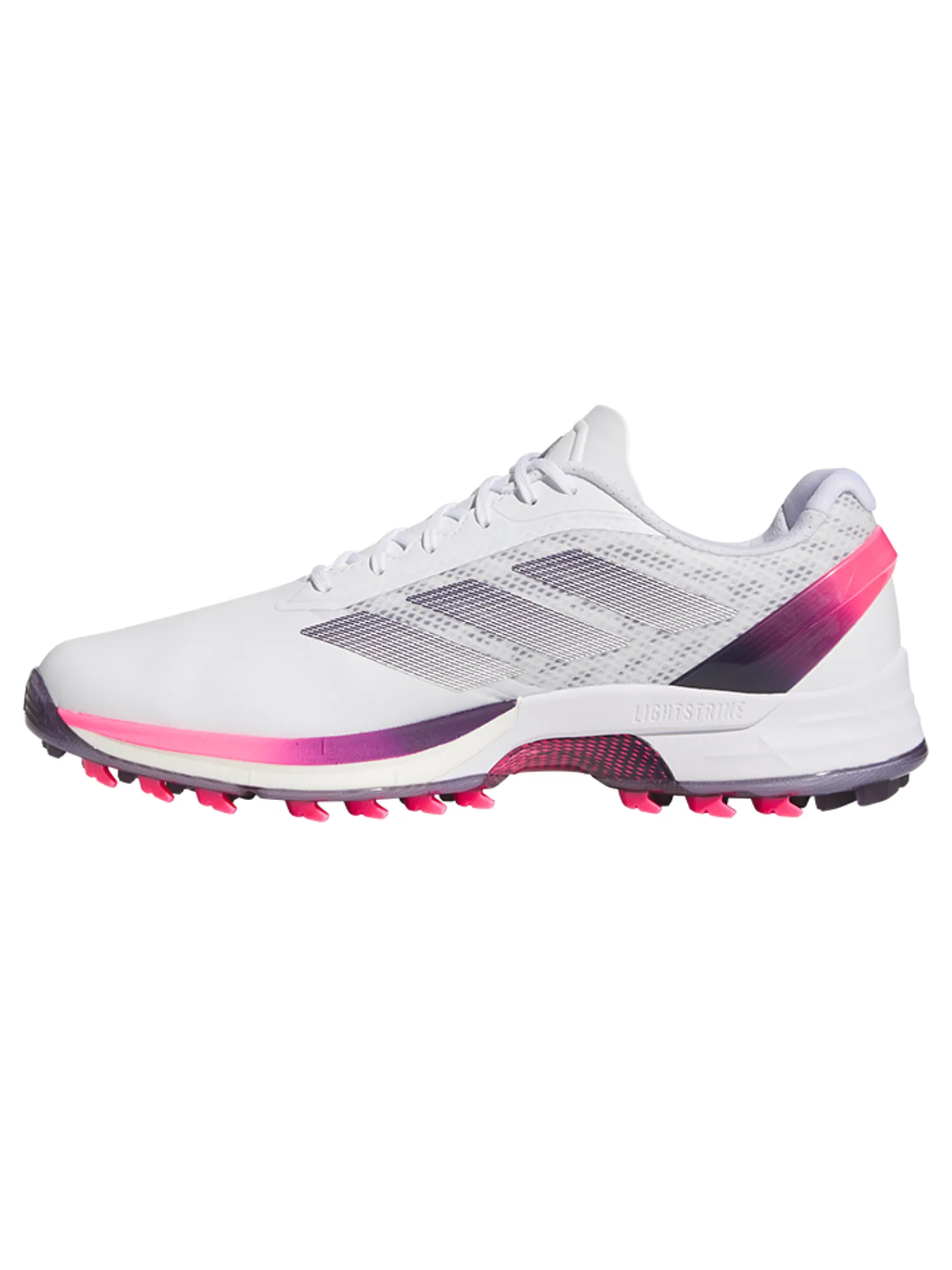 Adidas Mens Golf Shoes|Adizero ZG Spikeless Golf Shoes - Ftwr White/Aurora Plum/Shock Pink