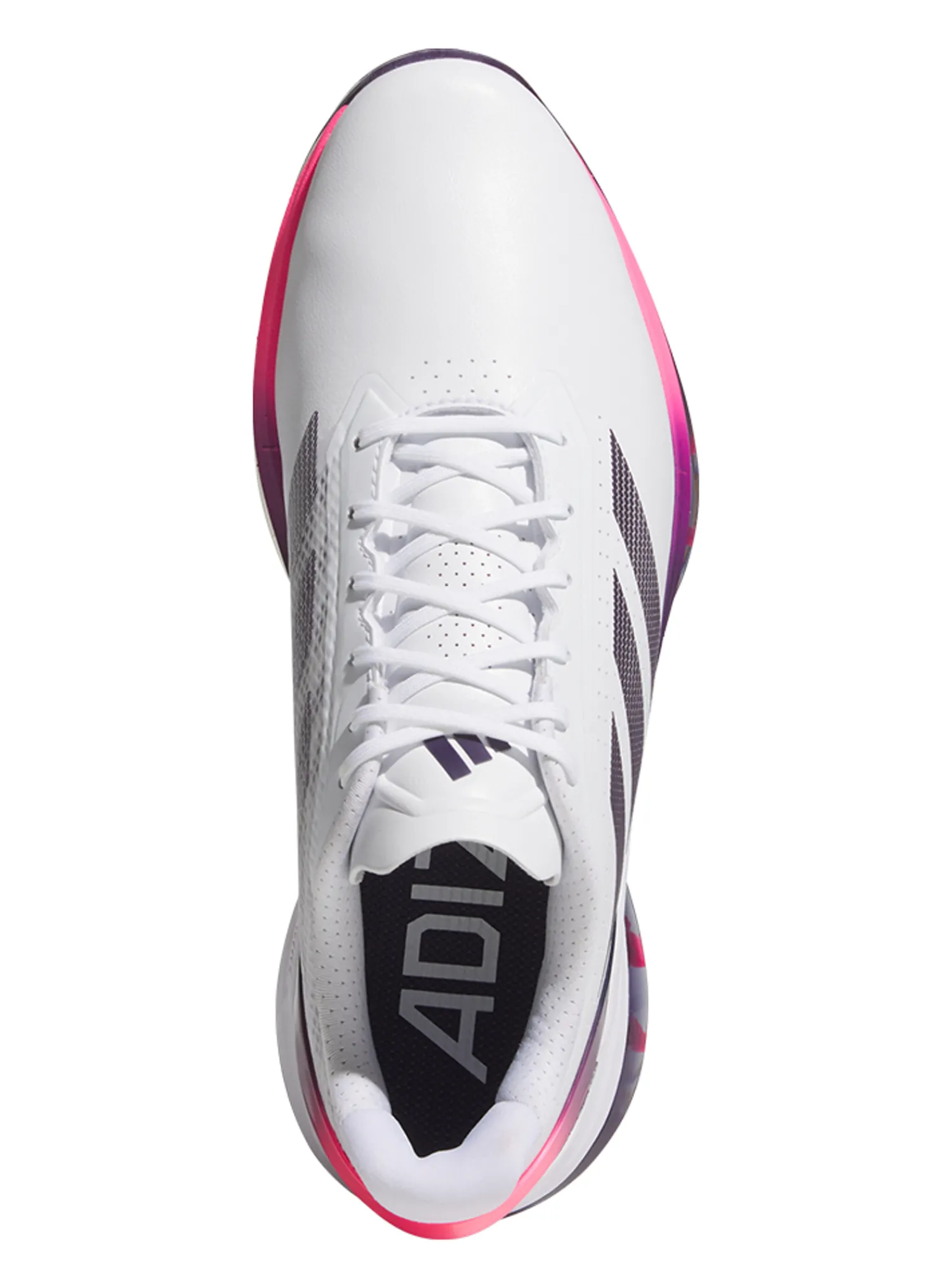 Adidas Mens Golf Shoes|Adizero ZG Spikeless Golf Shoes - Ftwr White/Aurora Plum/Shock Pink