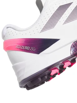 Adidas Mens Golf Shoes|Adizero ZG Spikeless Golf Shoes - Ftwr White/Aurora Plum/Shock Pink