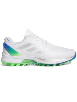 Adidas Mens Golf Shoes|Adizero ZG Spikeless Golf Shoes - Ftwr White/Silver Met/Lime Burst