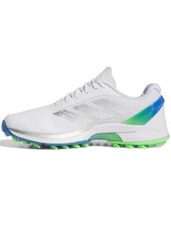 Adidas Mens Golf Shoes|Adizero ZG Spikeless Golf Shoes - Ftwr White/Silver Met/Lime Burst