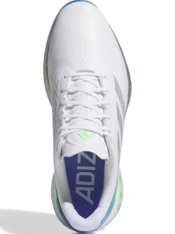 Adidas Mens Golf Shoes|Adizero ZG Spikeless Golf Shoes - Ftwr White/Silver Met/Lime Burst