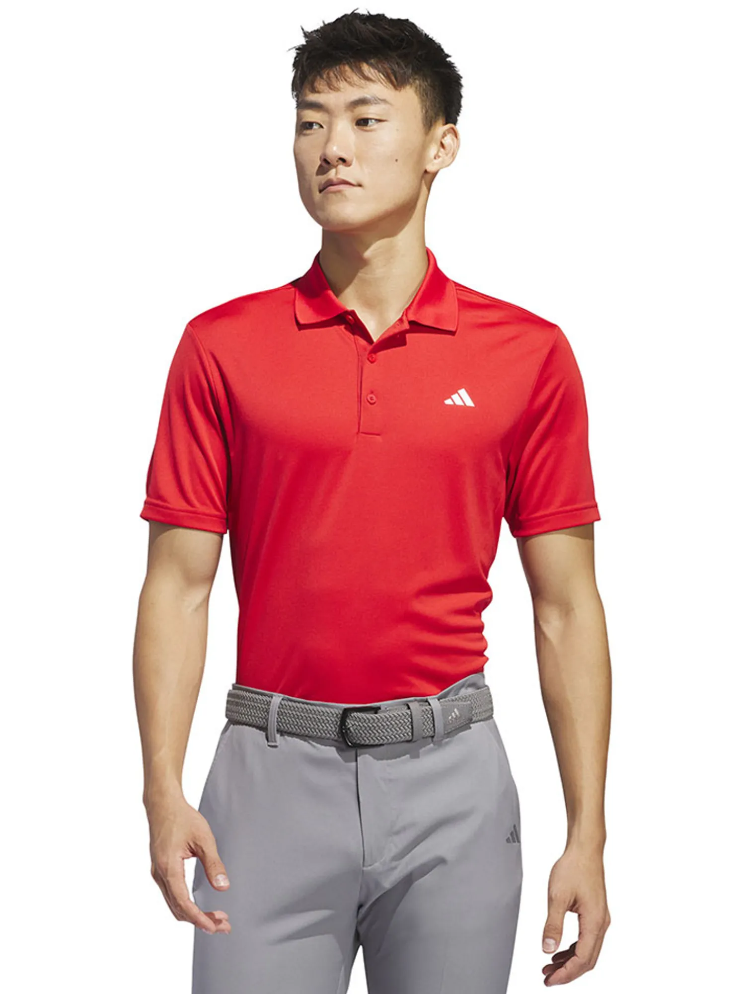 Adidas Shirts|Core Performance PrimeGreen Polo Shirt - Collegiate Red