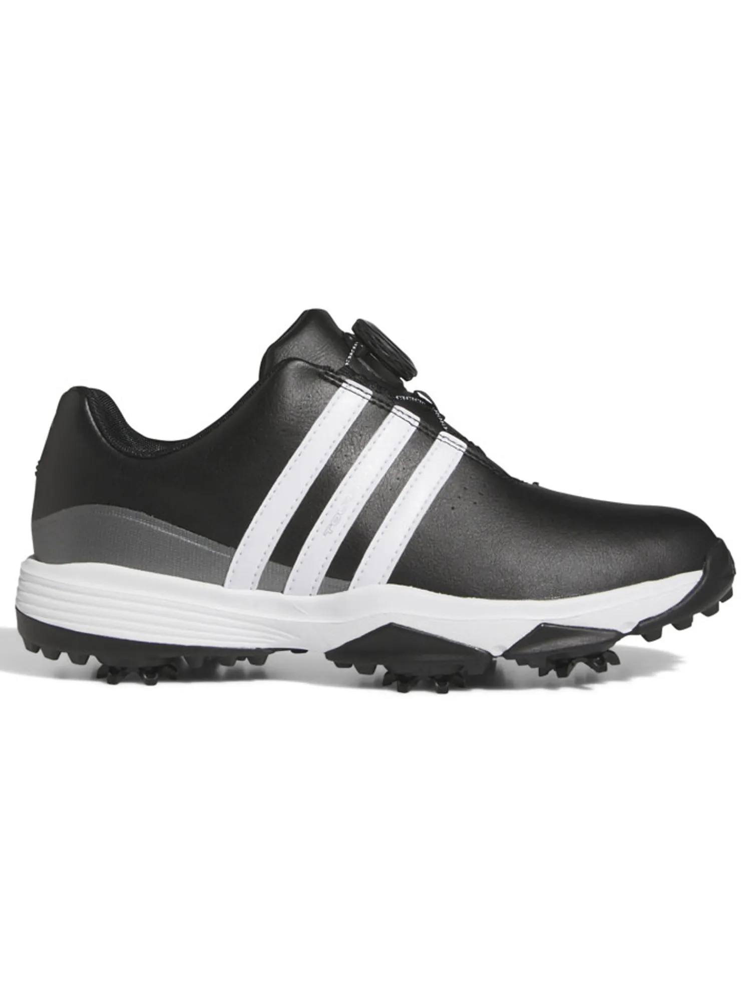 Adidas Junior Golf Shoes|Juniors Tour360 24 BOA Golf Shoes - Core Black/Ftwr White/Iron Met.