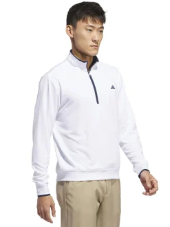Adidas Jumpers|Lightweight Half-Zip Pullover - White