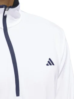 Adidas Jumpers|Lightweight Half-Zip Pullover - White