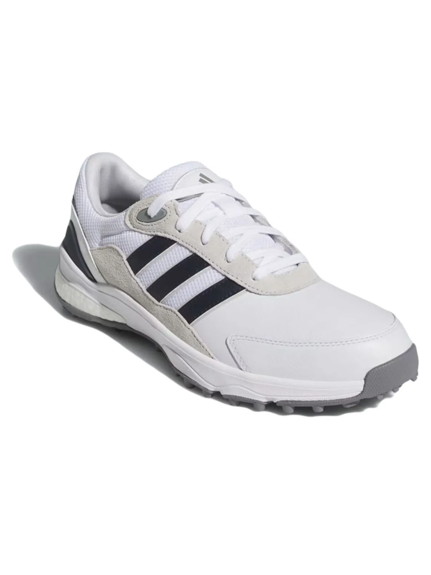 Adidas Mens Golf Shoes|SW5540 Spikeless Golf Shoes - Cloud White/Collegiate Navy/Grey One