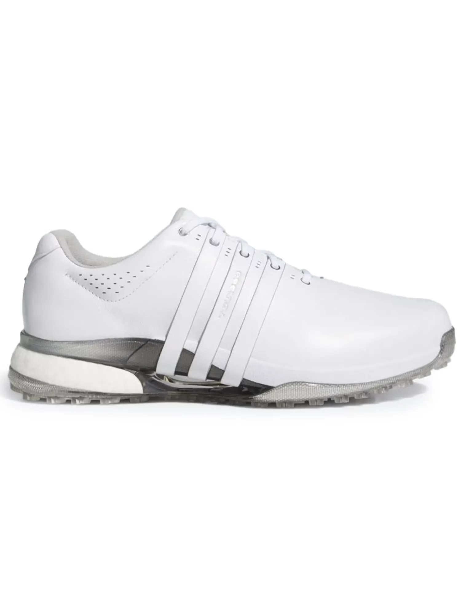 Adidas Mens Golf Shoes|Tour360 25 Wide Spikeless Golf Shoes - Ftwr White/Ftwr White/Silver Met.