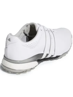 Adidas Mens Golf Shoes|Tour360 25 Wide Spikeless Golf Shoes - Ftwr White/Ftwr White/Silver Met.