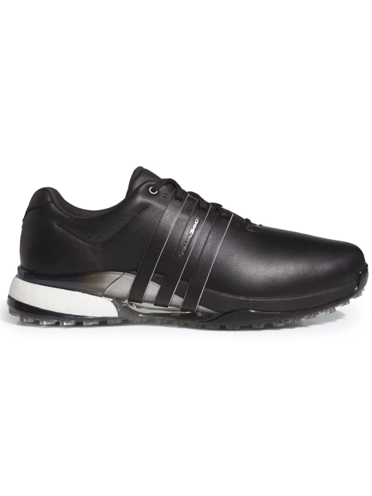 Adidas Mens Golf Shoes|Tour360 25 Wide Spikeless Golf Shoes - Core Black/Silver Met./Core Black