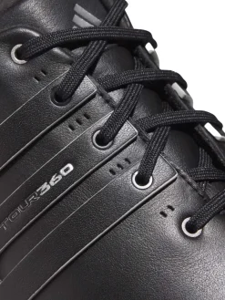 Adidas Mens Golf Shoes|Tour360 25 Wide Spikeless Golf Shoes - Core Black/Silver Met./Core Black