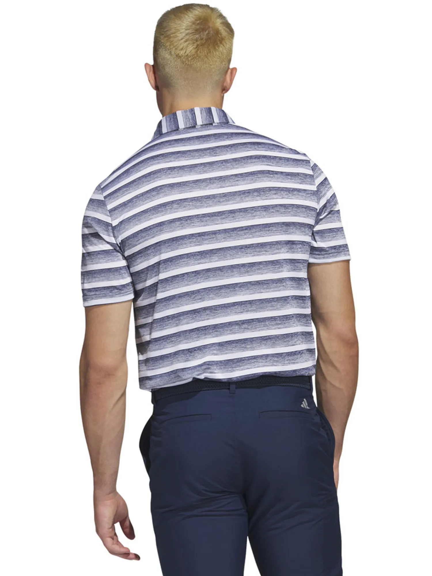Adidas Shirts|Two-Colour Striped Polo Shirt - Collegiate Navy/White