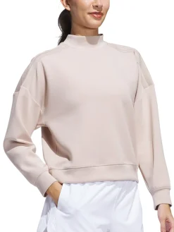 Adidas Jumpers|Womens Beyond Spacer Mock Layer Sweatshirt - Wonder Taupe