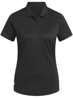 Adidas Shirts|Womens Solid Performance Short Sleeve Polo Shirt - Black