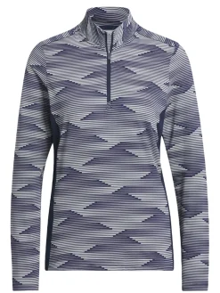 Adidas Shirts|Womens Ultimate365 Printed Quarter-Zip Mock - Collegiate Navy