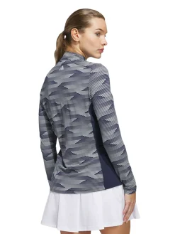 Adidas Shirts|Womens Ultimate365 Printed Quarter-Zip Mock - Collegiate Navy