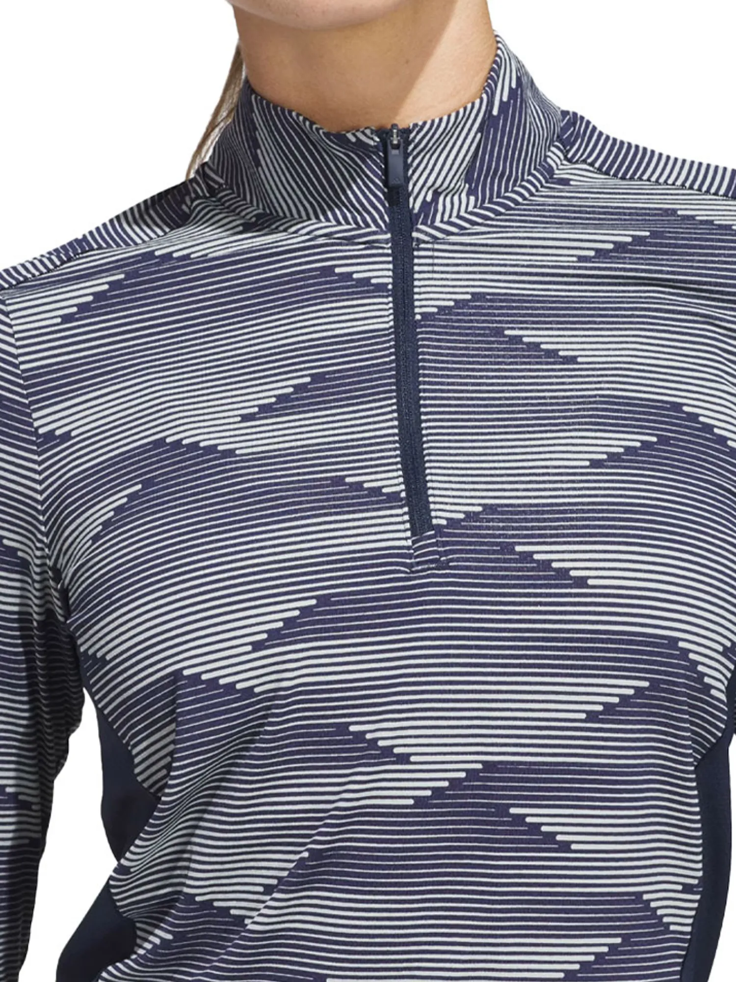 Adidas Shirts|Womens Ultimate365 Printed Quarter-Zip Mock - Collegiate Navy
