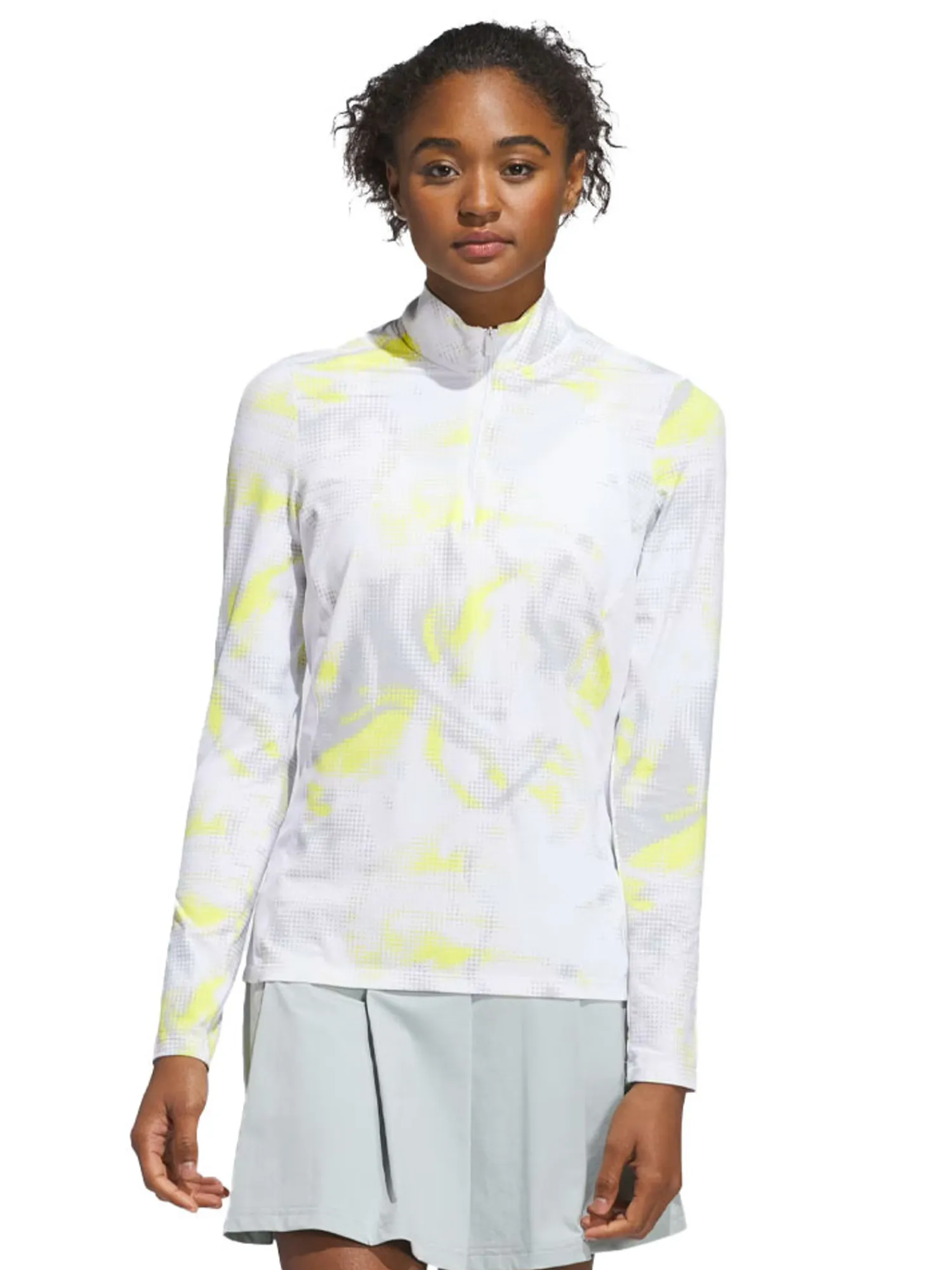 Adidas Shirts|Womens Ultimate365 Printed Quarter-Zip Mock - White