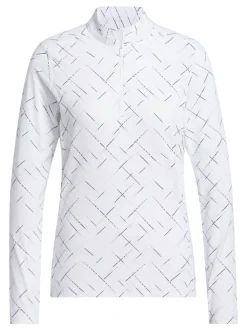 Adidas Shirts|Womens Ultimate365 Printed Quarter-Zip Mock Neck Top - White