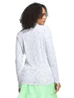 Adidas Shirts|Womens Ultimate365 Printed Quarter-Zip Mock Neck Top - White