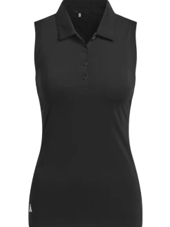 Adidas Shirts|Womens Ultimate365 Solid Sleeveless Polo Shirt - Black