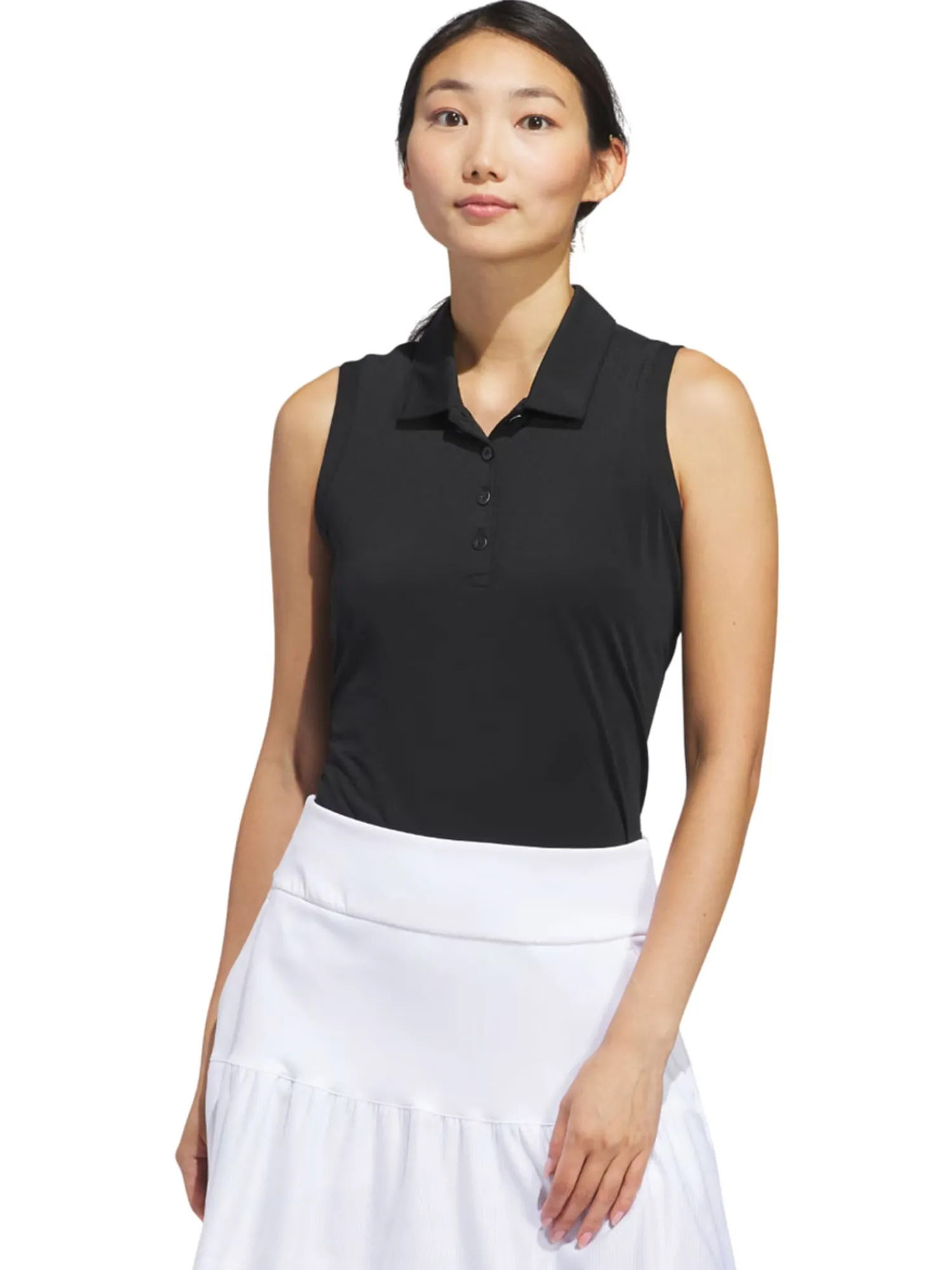 Adidas Shirts|Womens Ultimate365 Solid Sleeveless Polo Shirt - Black