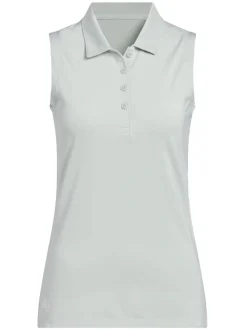 Adidas Shirts|Womens Ultimate365 Solid Sleeveless Polo Shirt - Wonder Silver