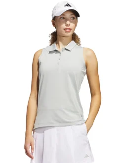 Adidas Shirts|Womens Ultimate365 Solid Sleeveless Polo Shirt - Wonder Silver