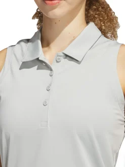 Adidas Shirts|Womens Ultimate365 Solid Sleeveless Polo Shirt - Wonder Silver