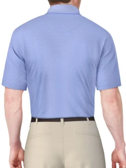 Ben Hogan Shirts|2 Tone Micro Geo Jacquard Polo - Cornflower Blue