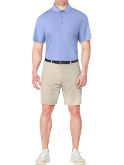 Ben Hogan Shirts|2 Tone Micro Geo Jacquard Polo - Cornflower Blue