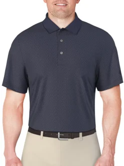 Ben Hogan Shirts|2 Tone Micro Geo Jacquard Polo - Peacoat