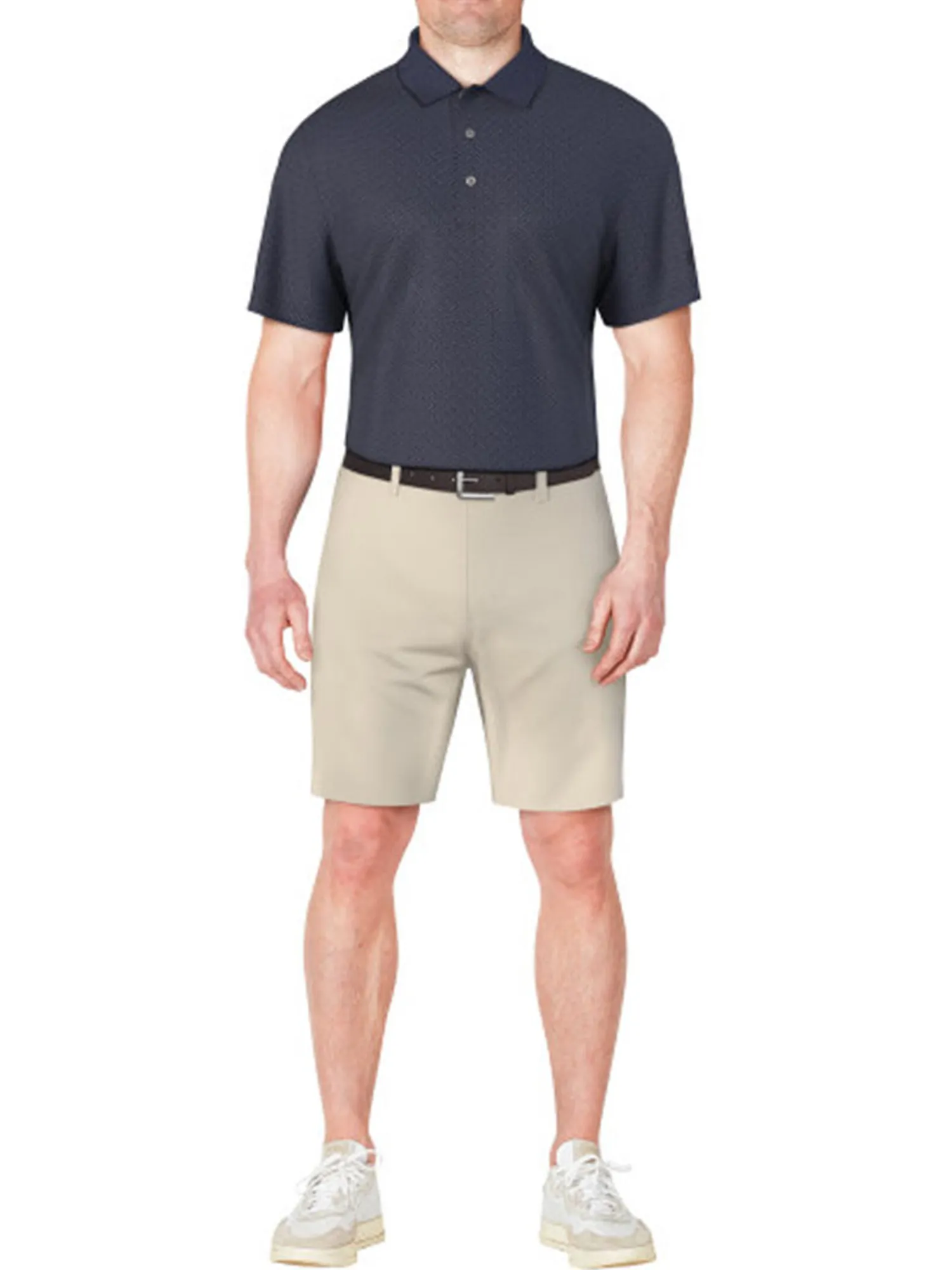 Ben Hogan Shirts|2 Tone Micro Geo Jacquard Polo - Peacoat