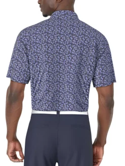 Ben Hogan Shirts|Mini Floral Printed Polo Shirt - Peacoat