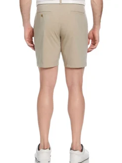 Ben Hogan Shorts|Performance Flat Front 8-Inch Golf Short - Khaki Heather