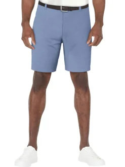 Ben Hogan Shorts|Performance Flat Front 8-Inch Golf Short - Silver Lake Blue Heather