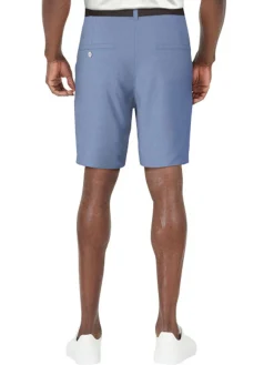 Ben Hogan Shorts|Performance Flat Front 8-Inch Golf Short - Silver Lake Blue Heather