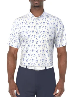 Ben Hogan Shirts|Tropical Golf Print Polo Shirt - Bright White
