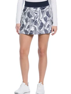 Ben Hogan Skorts & Dresses|Women's 16-Inch Leaf Print Flounce Skort - Bright White