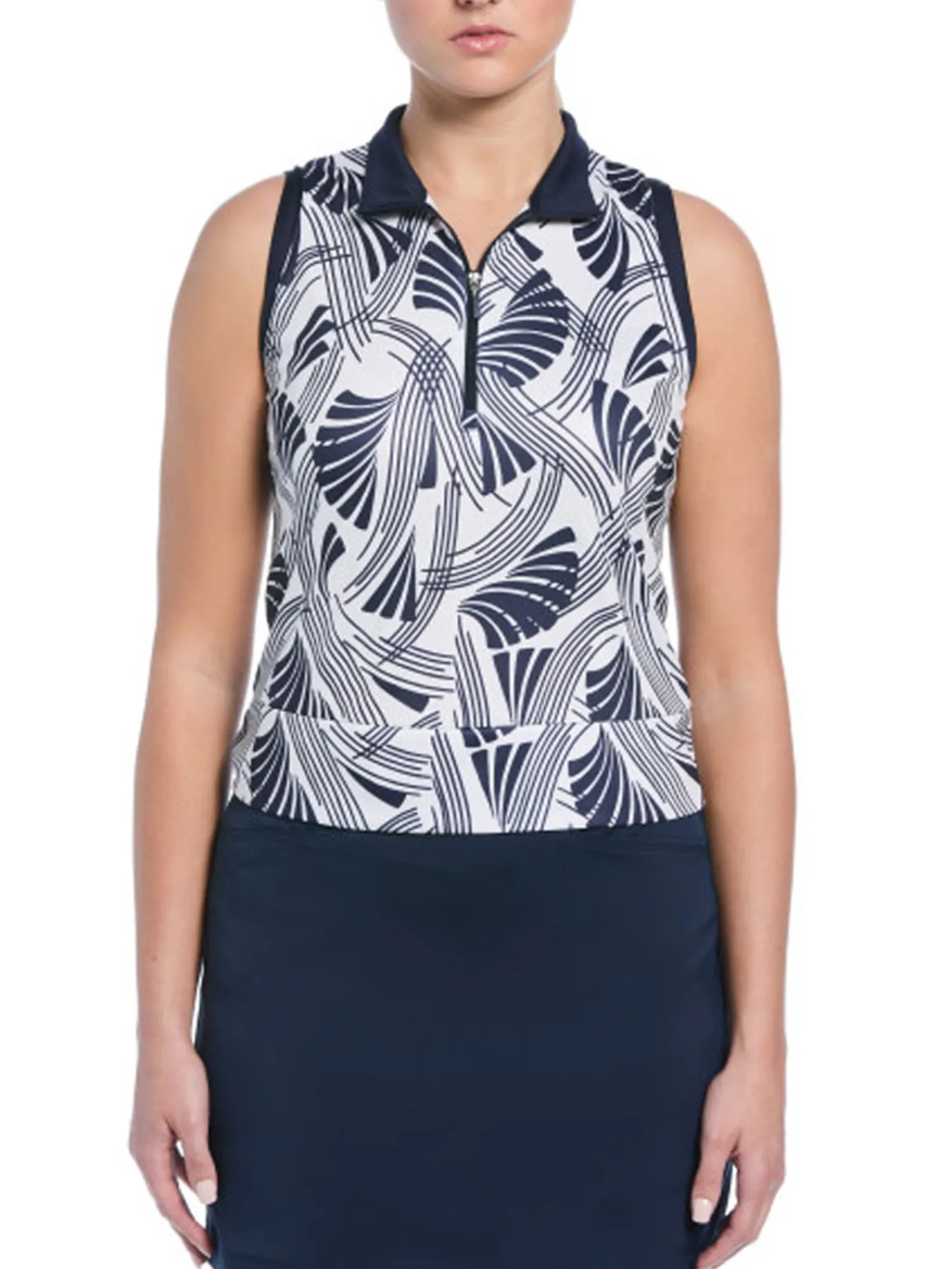 Ben Hogan Shirts|Women's Leaf Print Sleeveless Top - Bright White