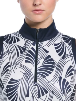 Ben Hogan Shirts|Women's Leaf Print Sleeveless Top - Bright White