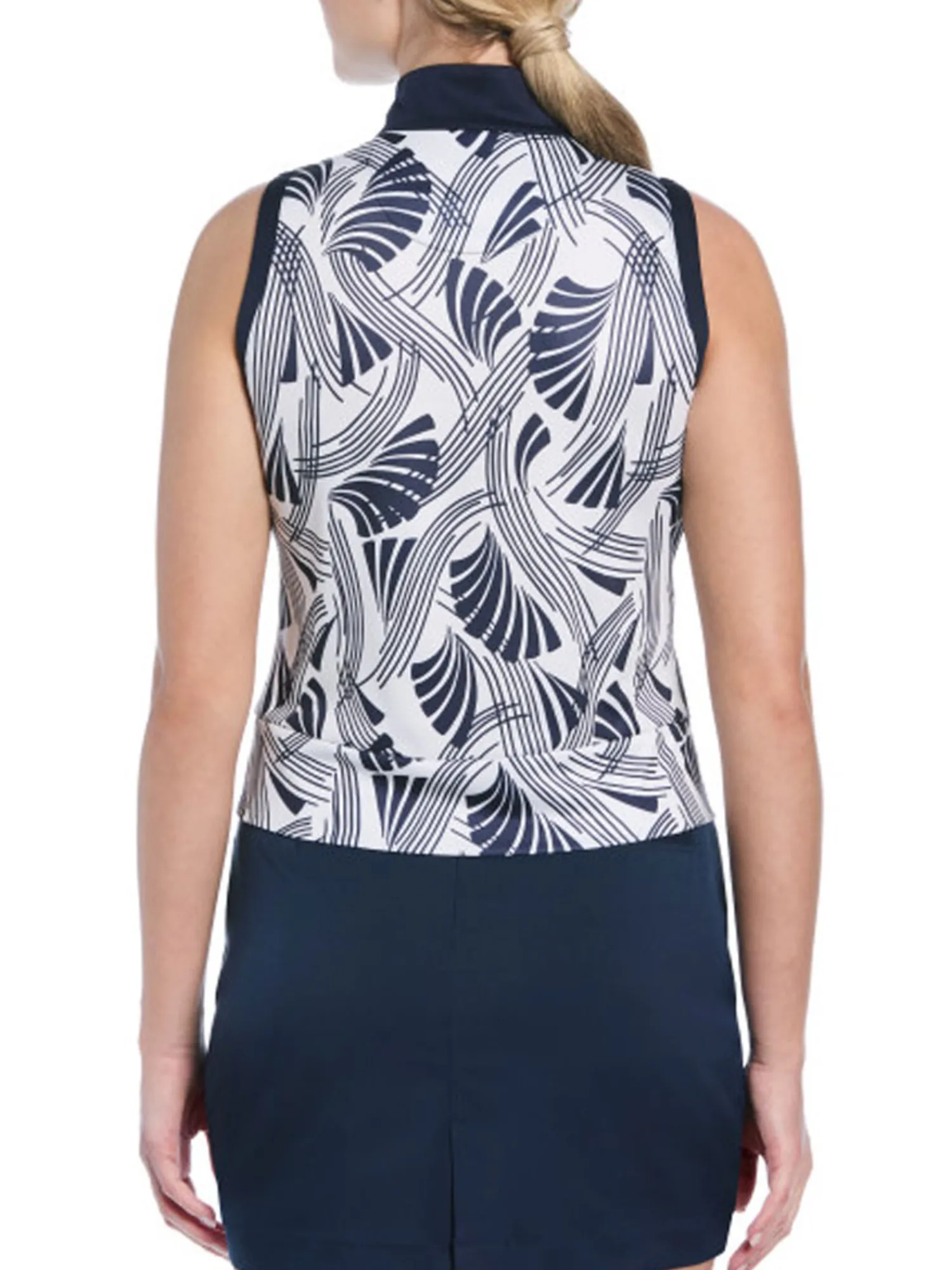 Ben Hogan Shirts|Women's Leaf Print Sleeveless Top - Bright White