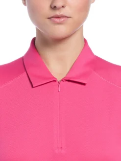 Ben Hogan Shirts|Women's Solid Ventilation Polo - Fuchsia Purple