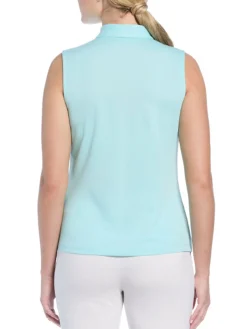 Ben Hogan Shirts|Women's Solid Ventilation Sleeveless Polo - Waterspout