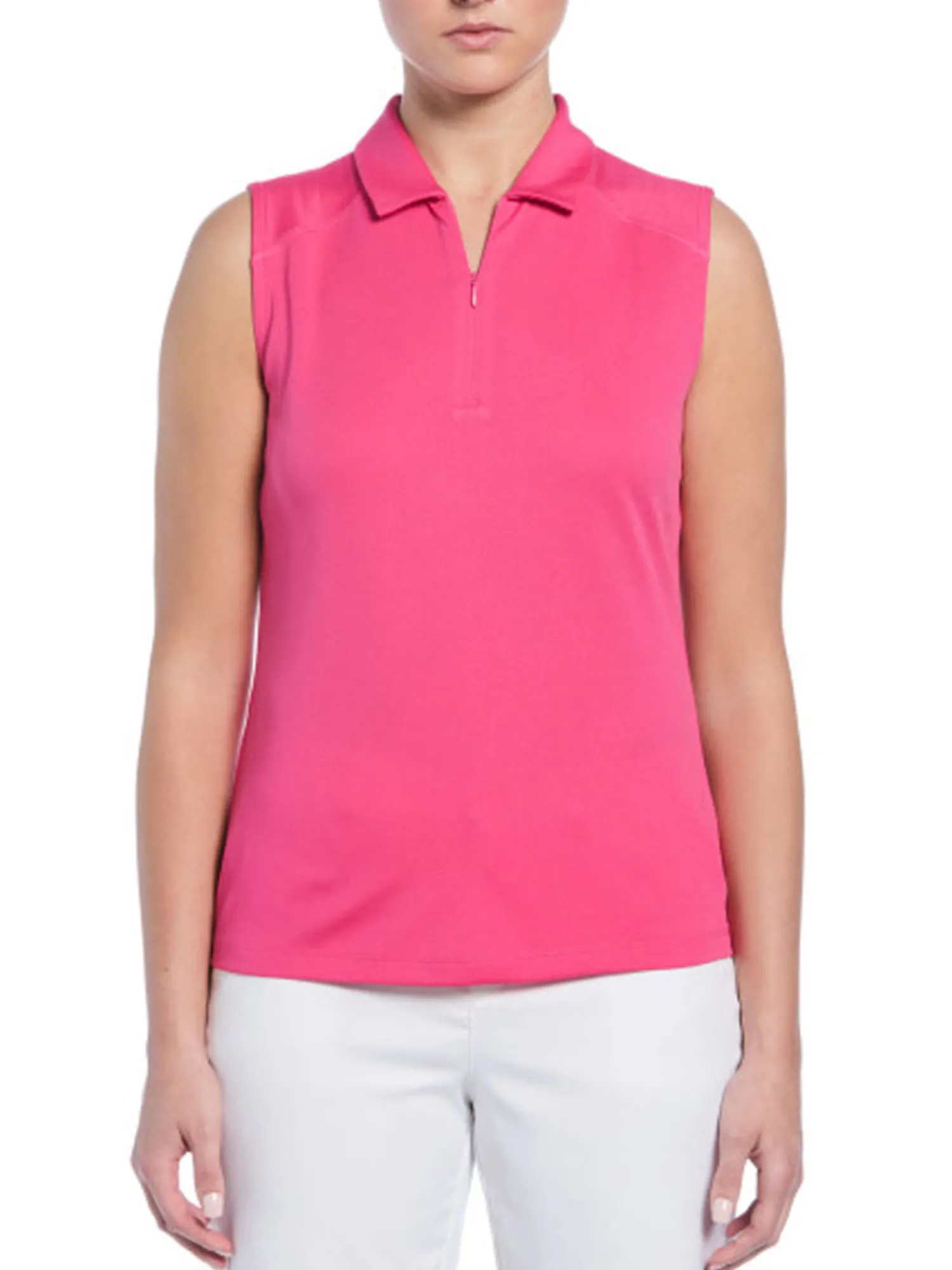 Ben Hogan Shirts|Women's Solid Ventilation Sleeveless Polo - Fuchsia Purple