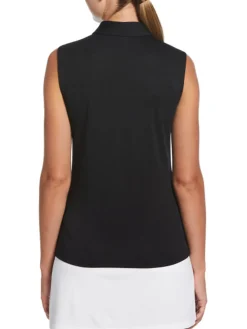 Ben Hogan Shirts|Women's Solid Ventilation Sleeveless Polo - Caviar