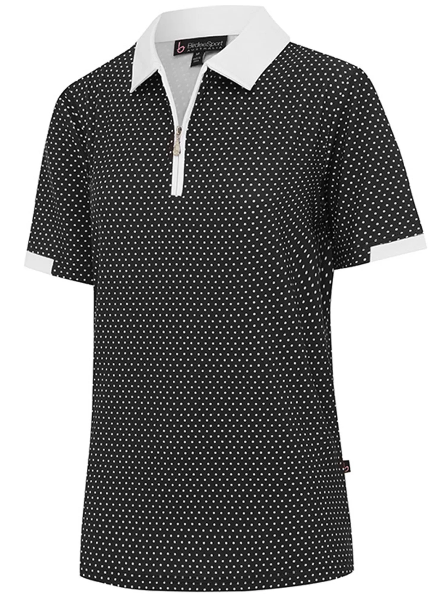 Birdee Sport Shirts|Women's Cosmic Ambrose Short Sleeve Top - White/Black